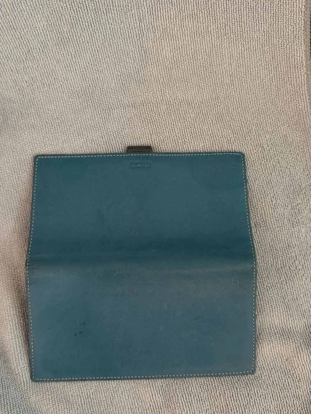 Vintage Coach Teal Leather Long Wallet